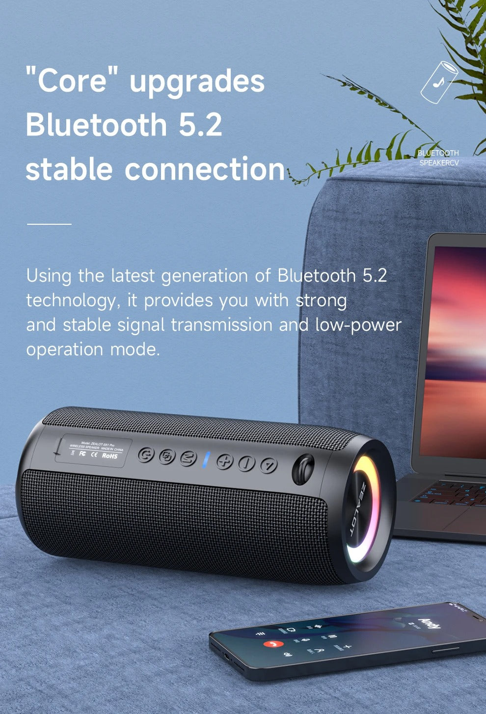 ZEALOT S51 Pro – 40W High-Power Bluetooth Speaker | 3D Stereo Bass, Portable, IPX5 Waterproof, TWS Pairing Boom Box 🎶🔊
