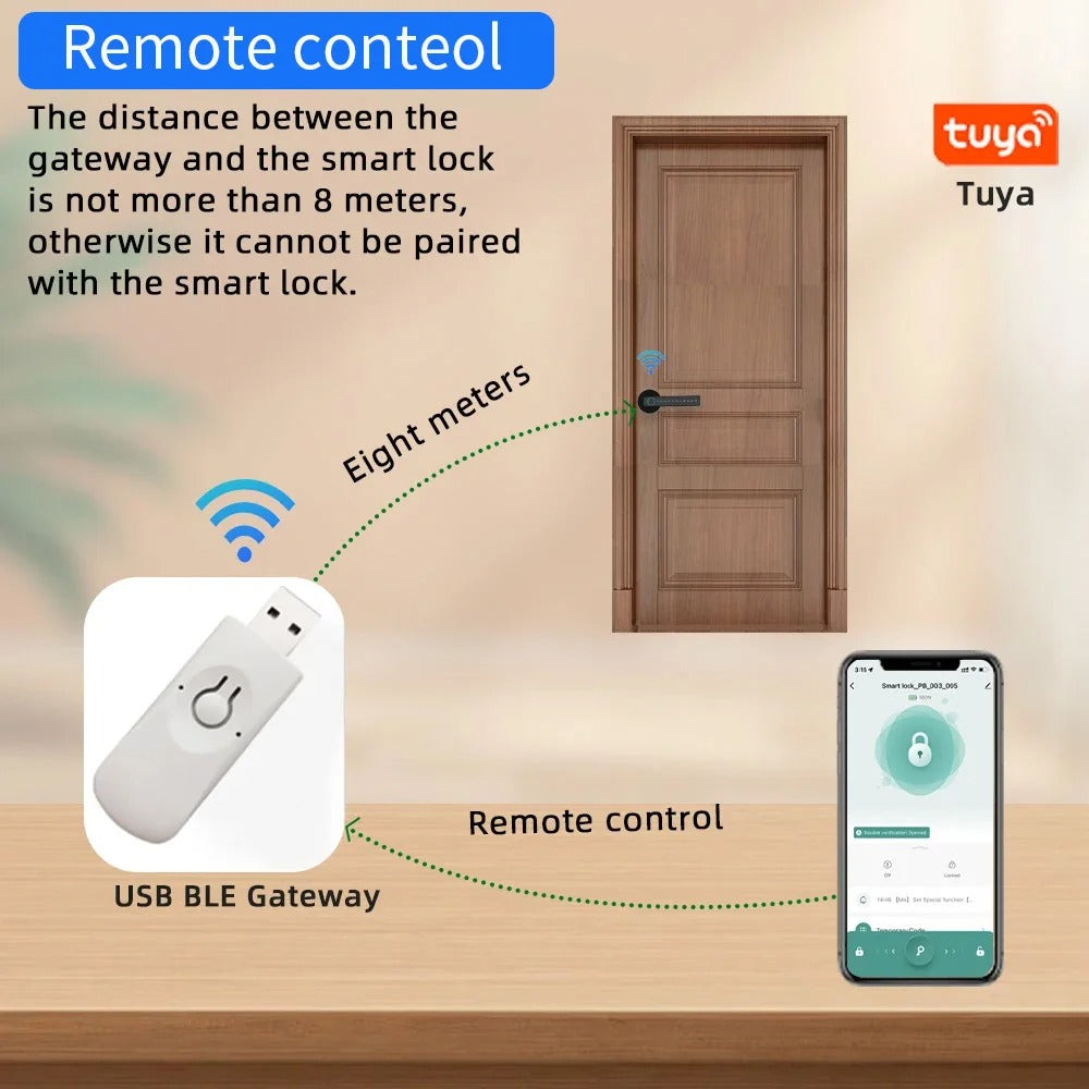 XSDTS M5 Tuya BLE Fingerprint Door Lock – Digital Smart Lock with Password, Key, IC Card, and Tuya/Smart Life App Unlock