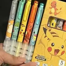 5PCS Pokémon Pikachu Gel Pen Set – Cute Anime Cartoon Stationery– Press Gel Ink Pens for School, Office & Holiday Gifts My Store