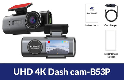 Dash Cam 4K UHD – Night Vision Car DVR Video Recorder with Wi-Fi & GPS