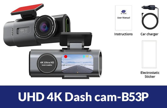 Dash Cam 4K UHD – Night Vision Car DVR Video Recorder with Wi-Fi & GPS