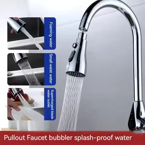 360° Rotating Kitchen Faucet Sprayer | High-Pressure Anti-Splash Aerator