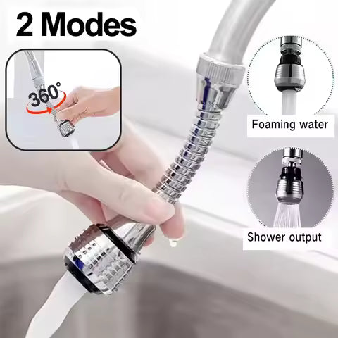 360° Rotating Kitchen Faucet Sprayer | High-Pressure Anti-Splash Aerator