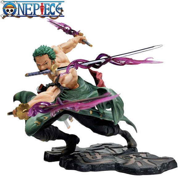 One Piece Roronoa Zoro 10CM PVC Action Figure – Three-Blade GK Anime Model Toy Collectible for Kids & Gifts”