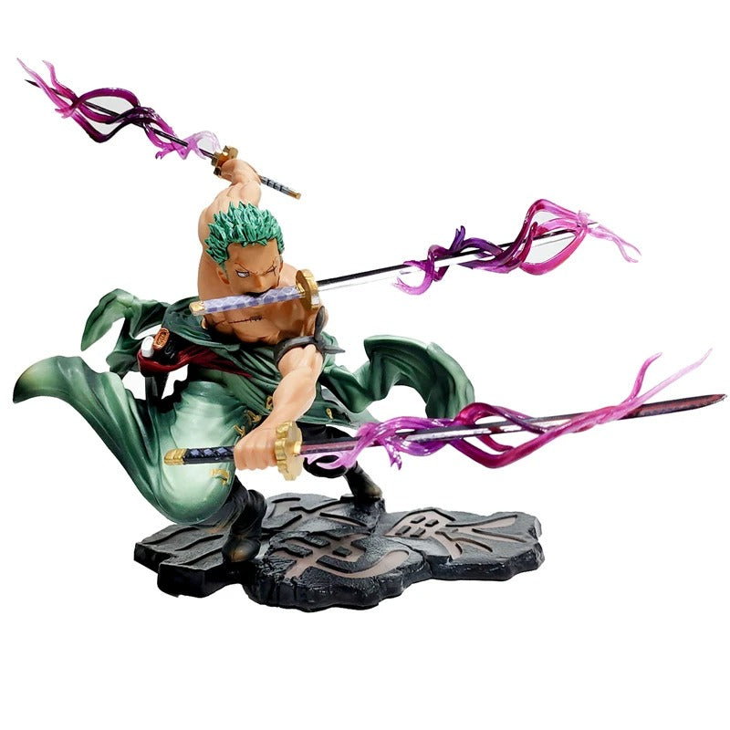 One Piece Roronoa Zoro 10CM PVC Action Figure – Three-Blade GK Anime Model Toy Collectible for Kids & Gifts”