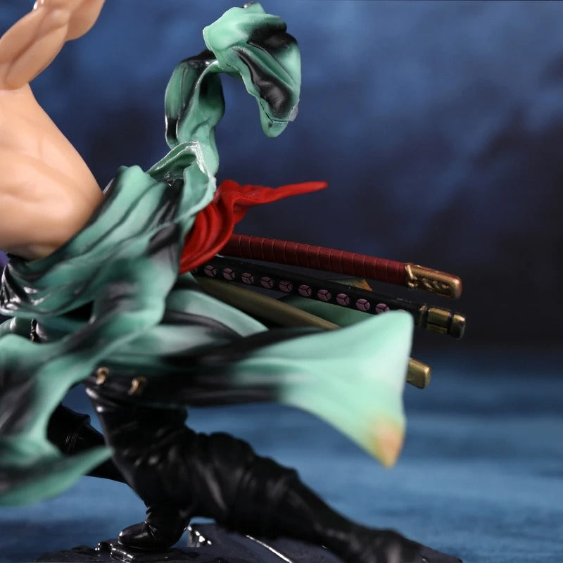 One Piece Roronoa Zoro 10CM PVC Action Figure – Three-Blade GK Anime Model Toy Collectible for Kids & Gifts”