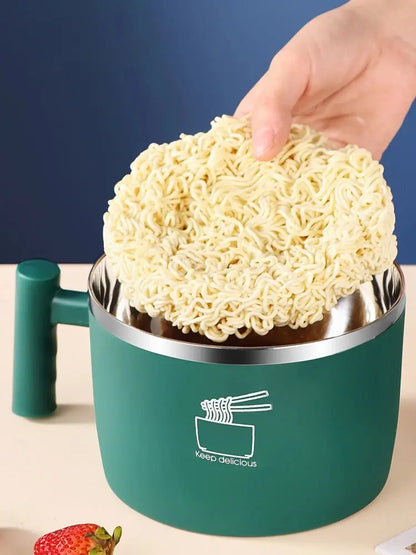 Stainless Steel Instant Noodle Bowl with Lid | Portable Sealed Drain Bowl | Kitchen Utensil & Food Storage Partner My Store