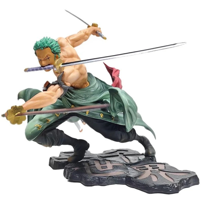 One Piece Roronoa Zoro 10CM PVC Action Figure – Three-Blade GK Anime Model Toy Collectible for Kids & Gifts”