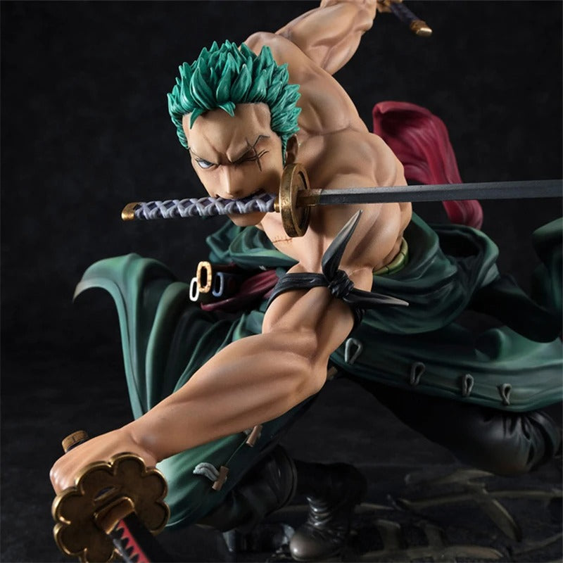 One Piece Roronoa Zoro 10CM PVC Action Figure – Three-Blade GK Anime Model Toy Collectible for Kids & Gifts”