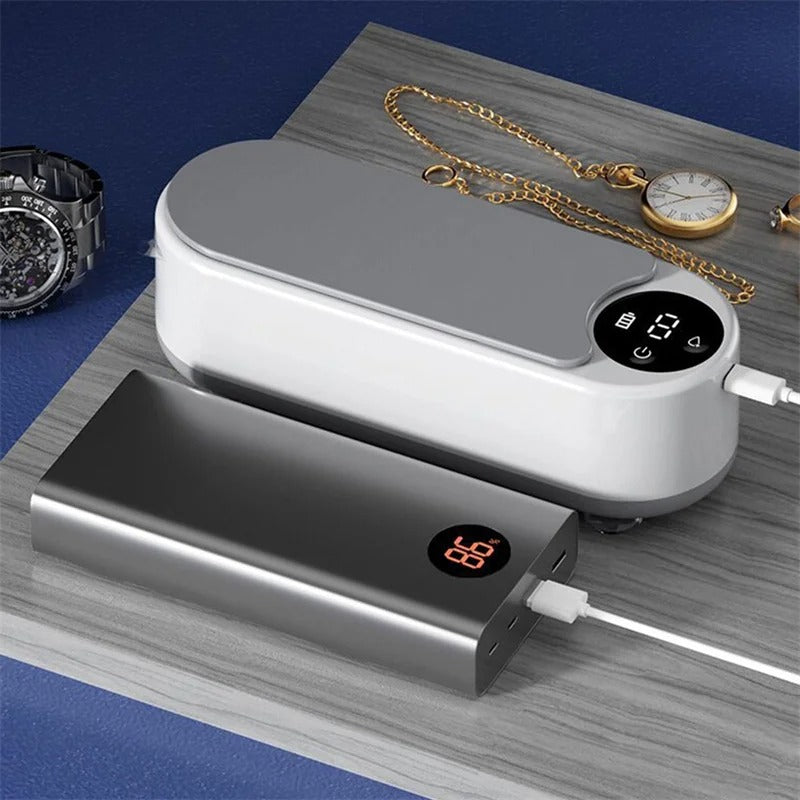 Portable Ultrasonic Jewelry & Household Cleaner – 450ml Clean Pod for Rings, Glasses, Makeup Brushes & More