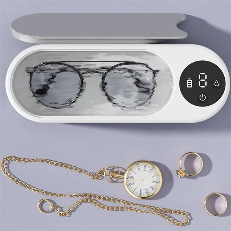 Portable Ultrasonic Jewelry & Household Cleaner – 450ml Clean Pod for Rings, Glasses, Makeup Brushes & More