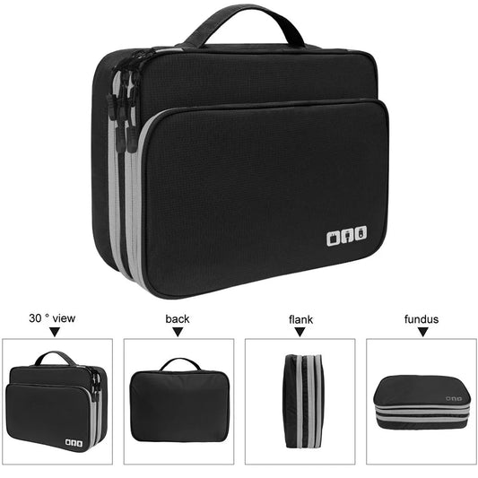 Multi-Layer Electronic Accessories Organizer Bag – Portable Travel Cable Storage Case for iPad, Chargers & Gadgets