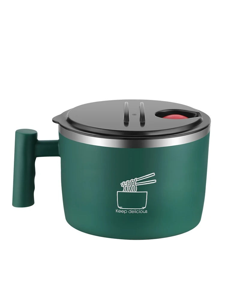 Stainless Steel Instant Noodle Bowl with Lid | Portable Sealed Drain Bowl | Kitchen Utensil & Food Storage Partner