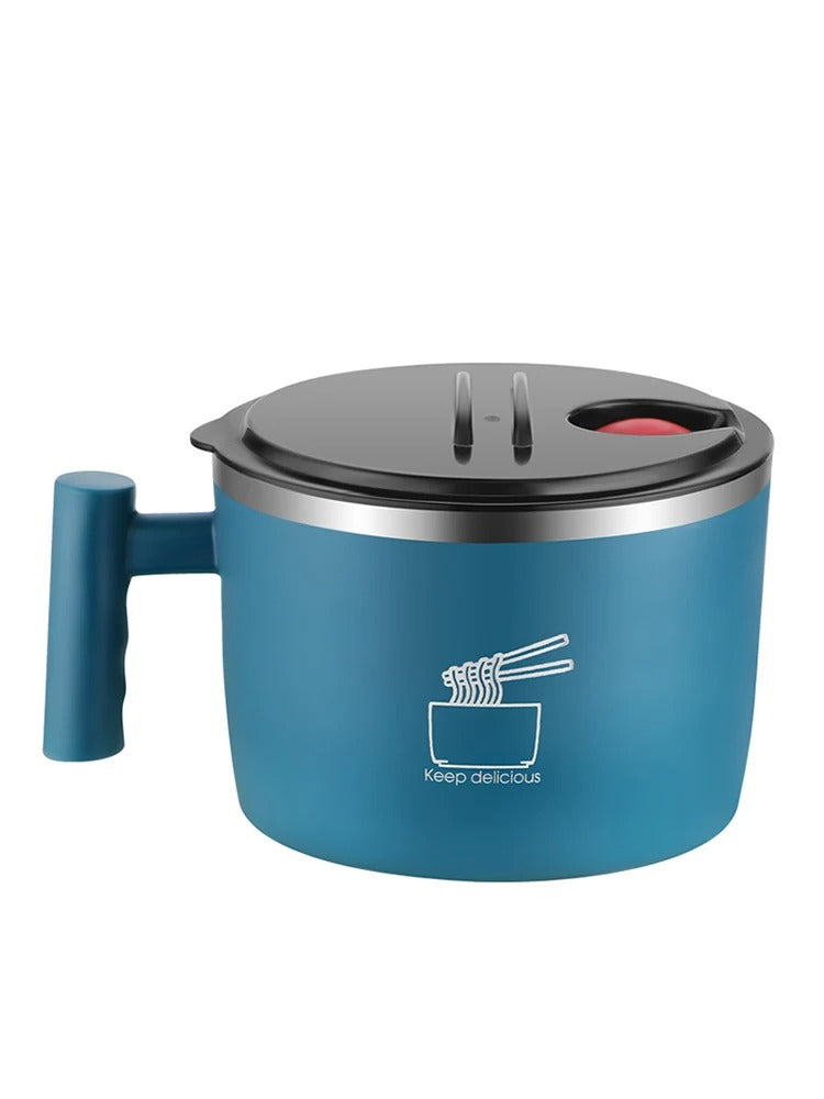 Stainless Steel Instant Noodle Bowl with Lid | Portable Sealed Drain Bowl | Kitchen Utensil & Food Storage Partner