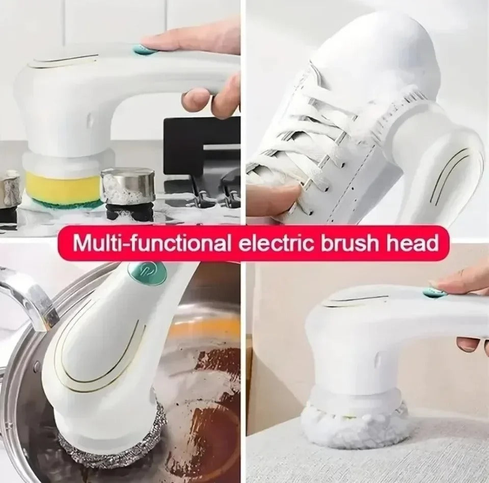 "PowerClean Electric Handheld Scrubber: Waterproof Drill Brush Set for Kitchen & Bathroom"