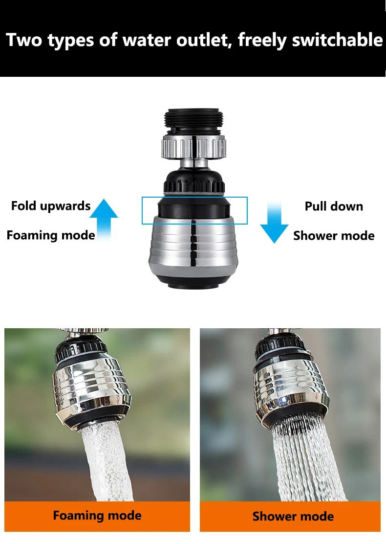 360° Rotating Kitchen Faucet Sprayer | High-Pressure Anti-Splash Aerator