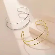 Double Layer Cuff Bracelet Women Stainless Steel My Store