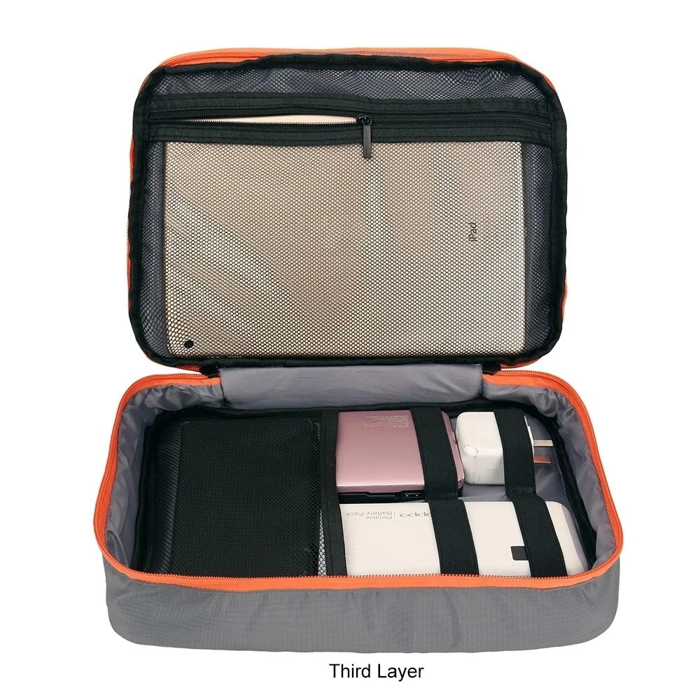 Multi-Layer Electronic Accessories Organizer Bag – Portable Travel Cable Storage Case for iPad, Chargers & Gadgets
