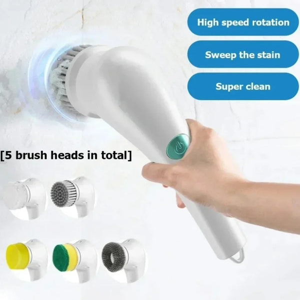 "PowerClean Electric Handheld Scrubber: Waterproof Drill Brush Set for Kitchen & Bathroom"