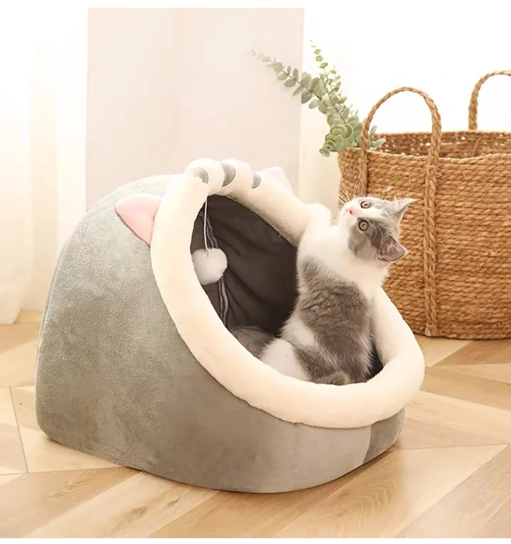 Comfortable Cat Sleeping Bed | Semi-Enclosed