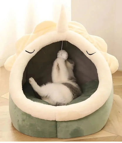 Comfortable Cat Sleeping Bed | Semi-Enclosed The Cartzzy