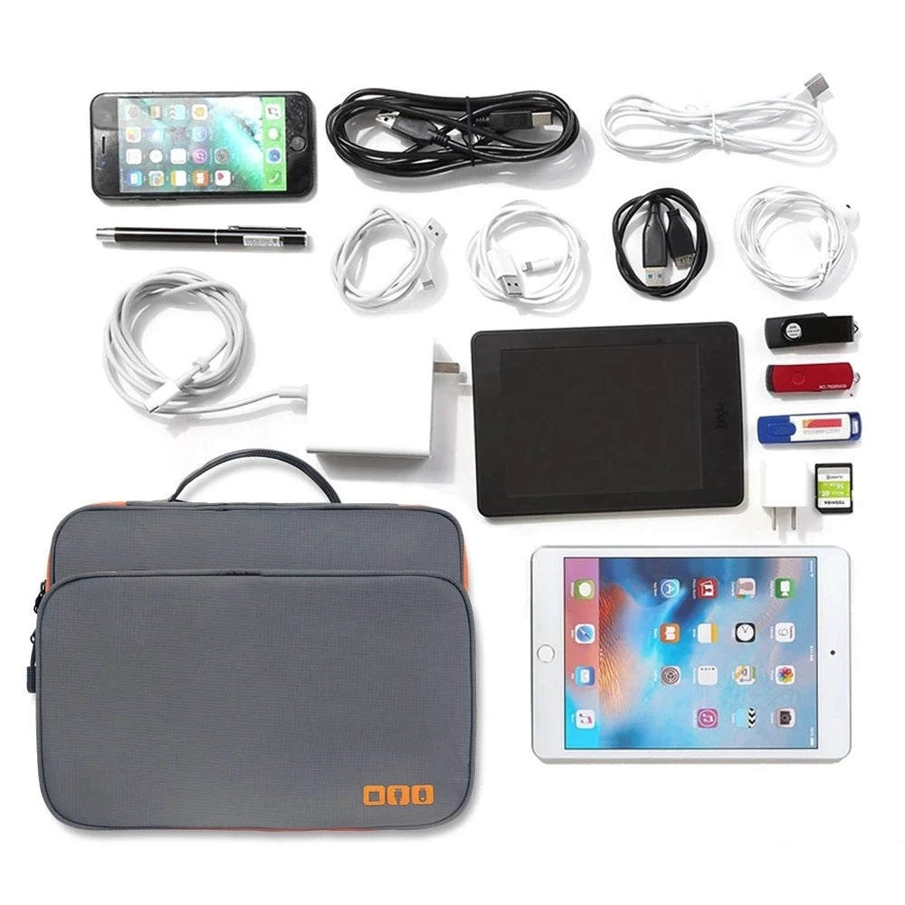 Multi-Layer Electronic Accessories Organizer Bag – Portable Travel Cable Storage Case for iPad, Chargers & Gadgets