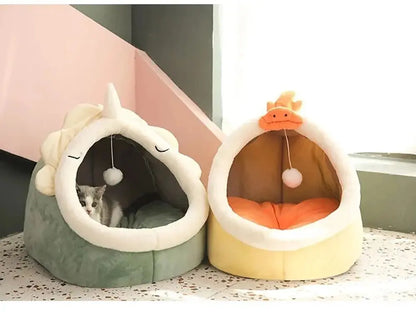 Comfortable Cat Sleeping Bed | Semi-Enclosed The Cartzzy