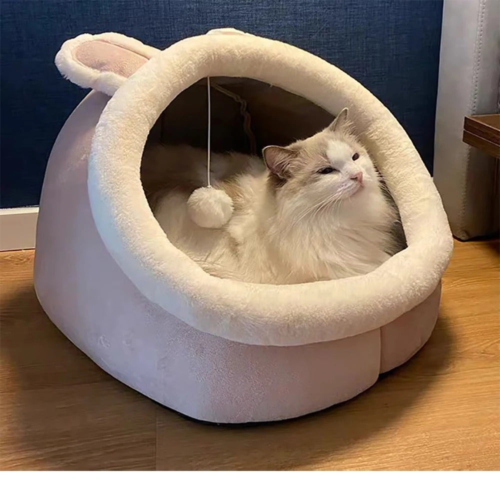 Comfortable Cat Sleeping Bed | Semi-Enclosed