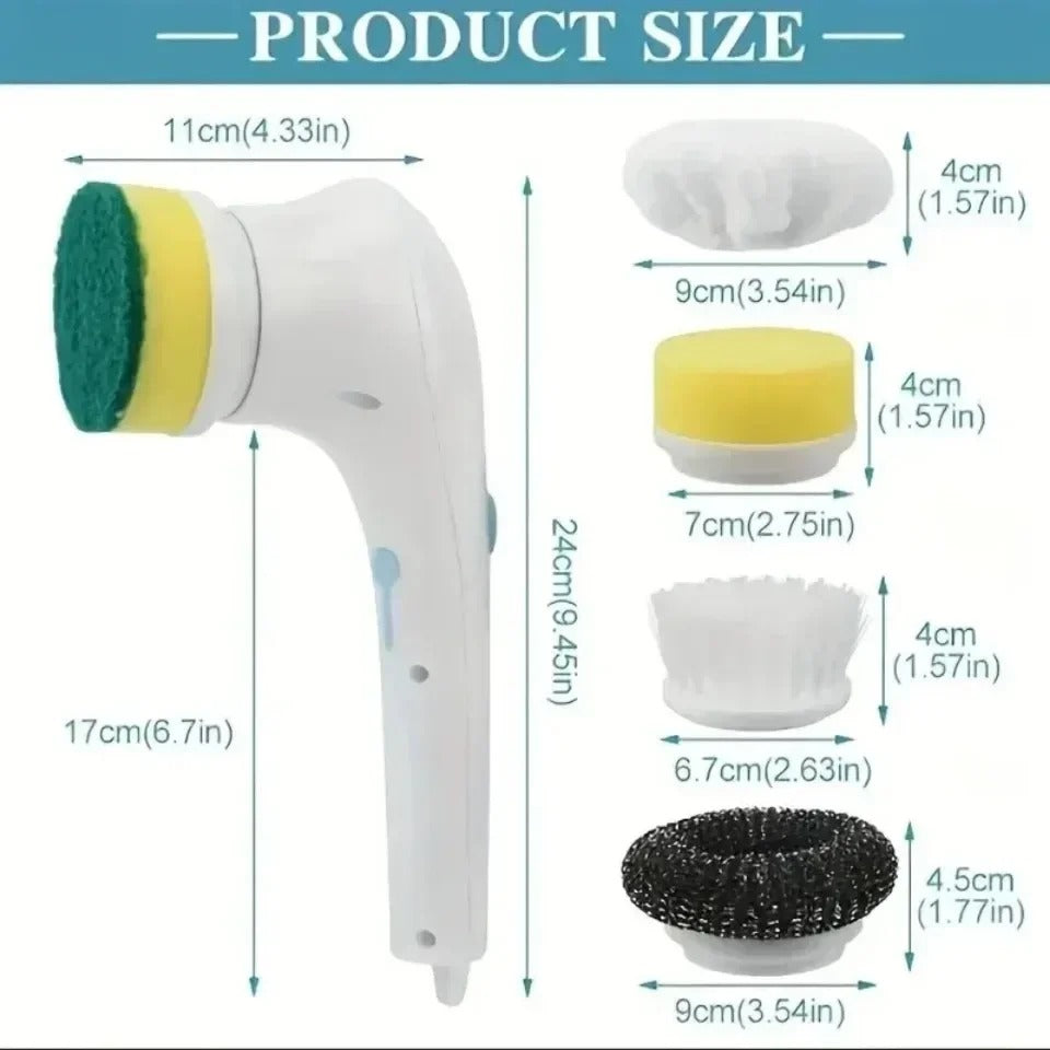 "PowerClean Electric Handheld Scrubber: Waterproof Drill Brush Set for Kitchen & Bathroom"
