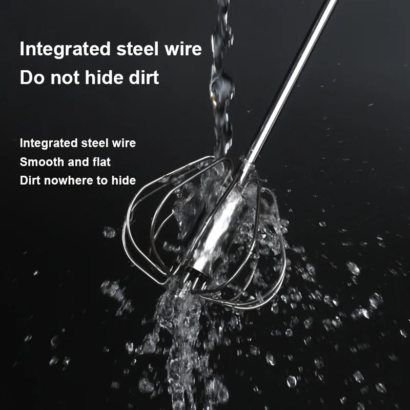 Semi-Automatic Stainless Steel Whisk & Egg Beater – Push-Down Manual Mixer for Kitchen Baking