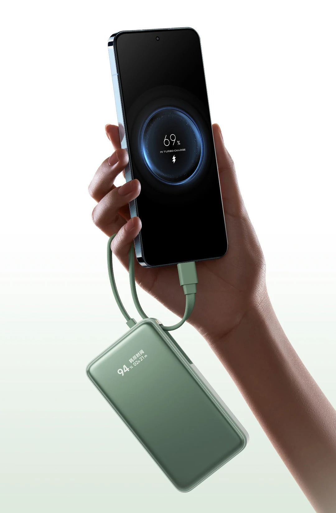 10000mAh 45W Power Bank – Built-in USB-C Cable, Two-Way Fast Charging & LCD Display