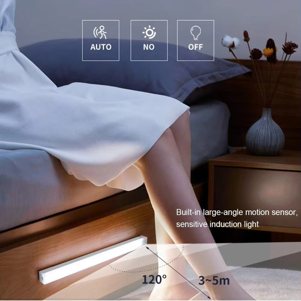 Wireless Motion Sensor LED Under Cabinet Light - USB-C Rechargeable Closet & Kitchen Night Lamp