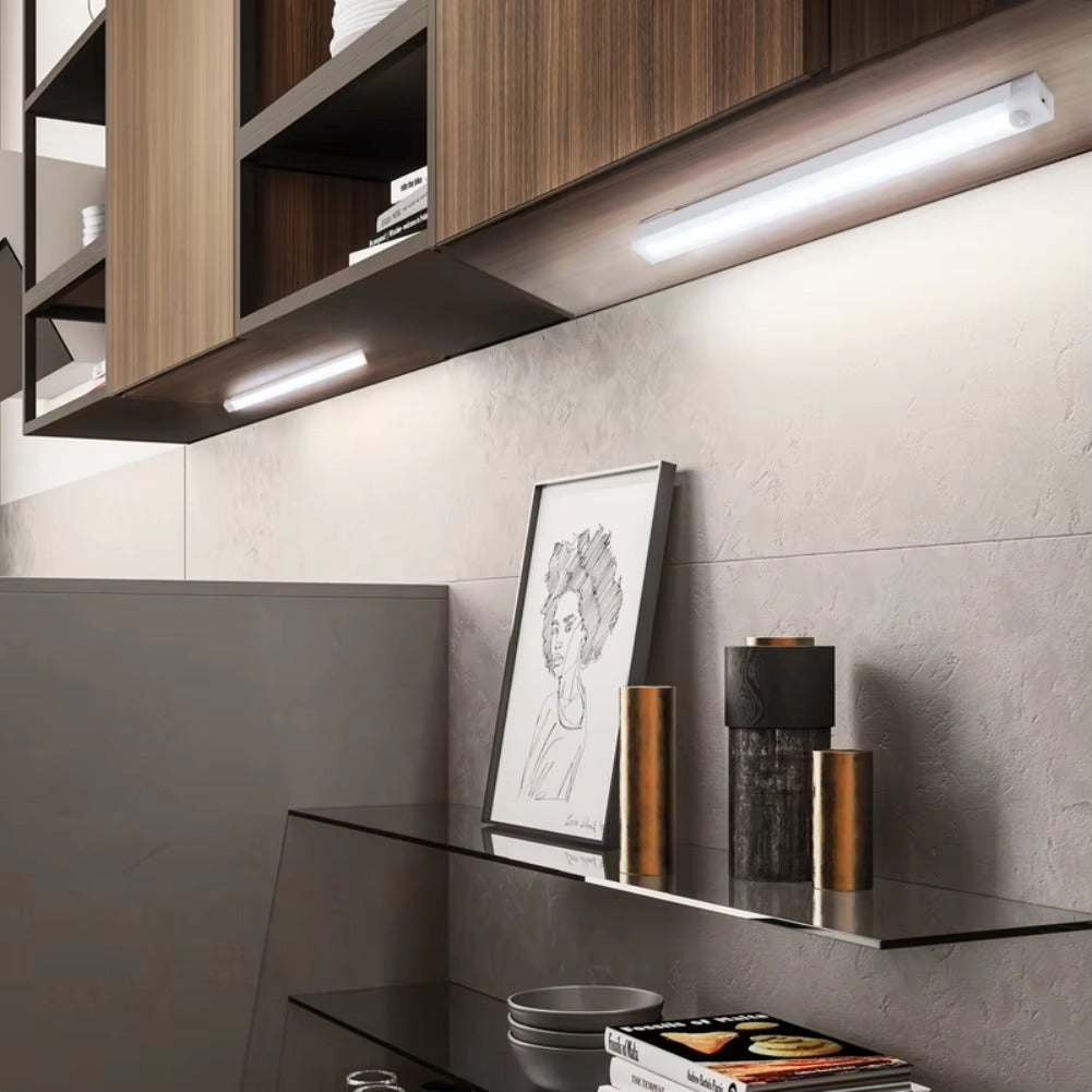Wireless Motion Sensor LED Under Cabinet Light - USB-C Rechargeable Closet & Kitchen Night Lamp