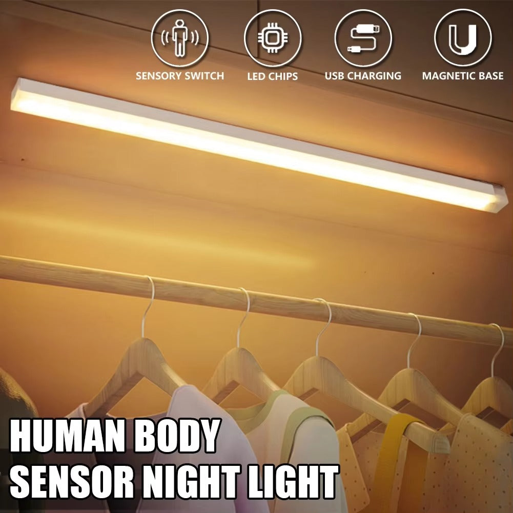 Wireless Motion Sensor LED Under Cabinet Light - USB-C Rechargeable Closet & Kitchen Night Lamp