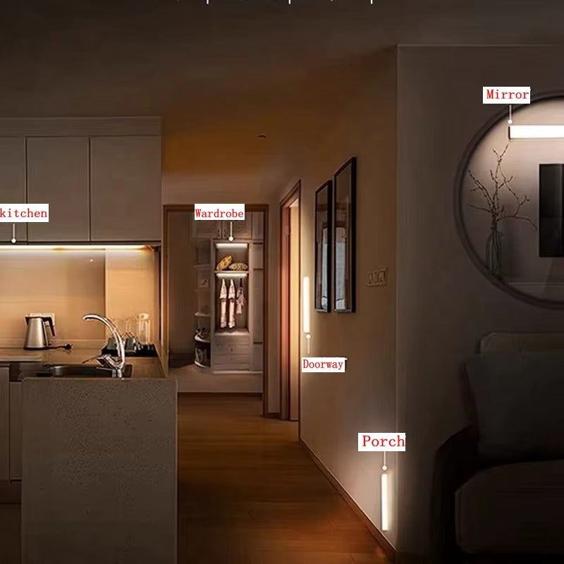 Wireless Motion Sensor LED Under Cabinet Light - USB-C Rechargeable Closet & Kitchen Night Lamp