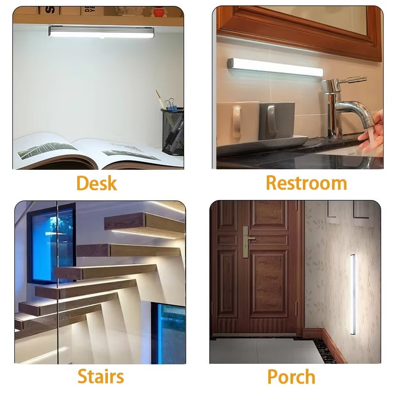 Wireless Motion Sensor LED Under Cabinet Light - USB-C Rechargeable Closet & Kitchen Night Lamp